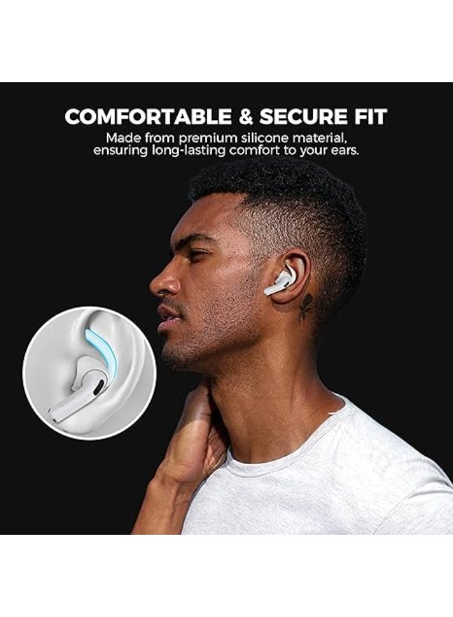 QIRG Ear Hooks for AirPods 4th/4 ANC Generation (2024) 1 Pairs Anti-Slip Ear Covers Silicone Accessories Compatible with Apple AirPods 4/4 ANC - Image 5